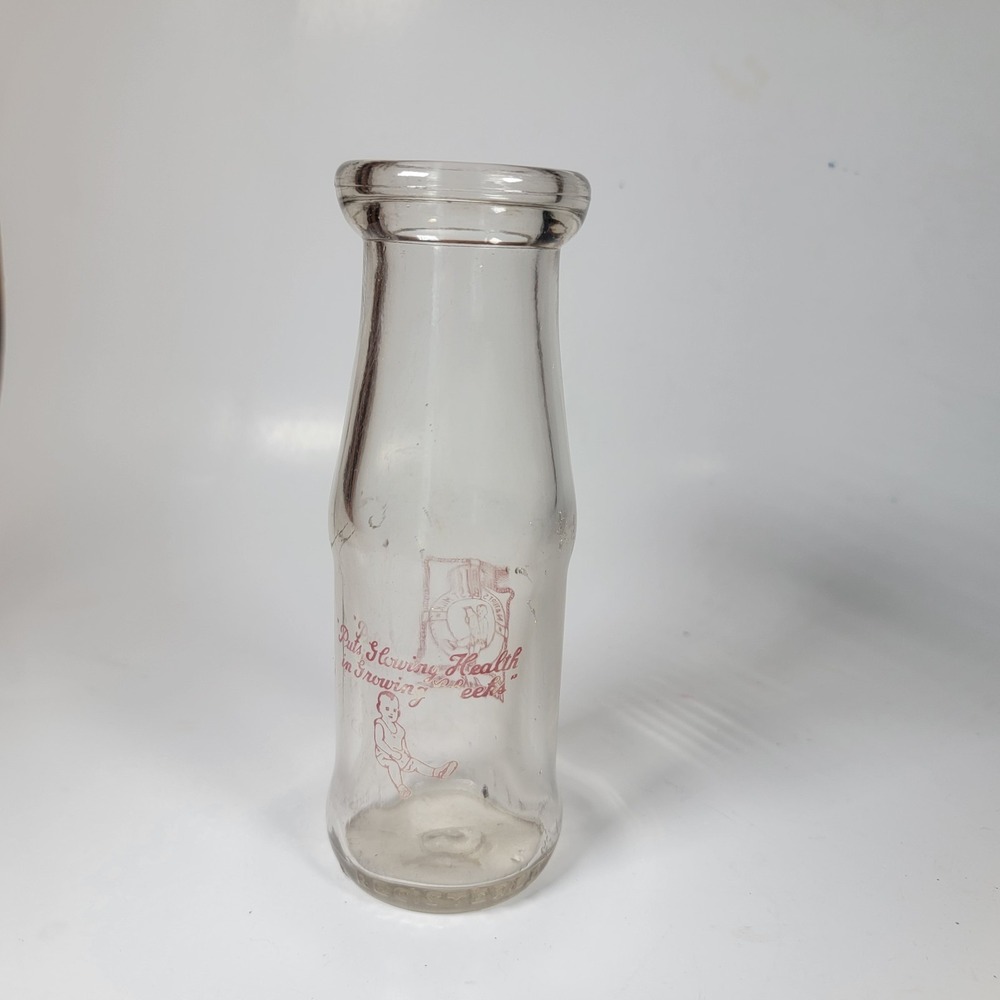 Village Farm Pint Size Glass Dairy Bottle Natures Best Milk Baby Natural
